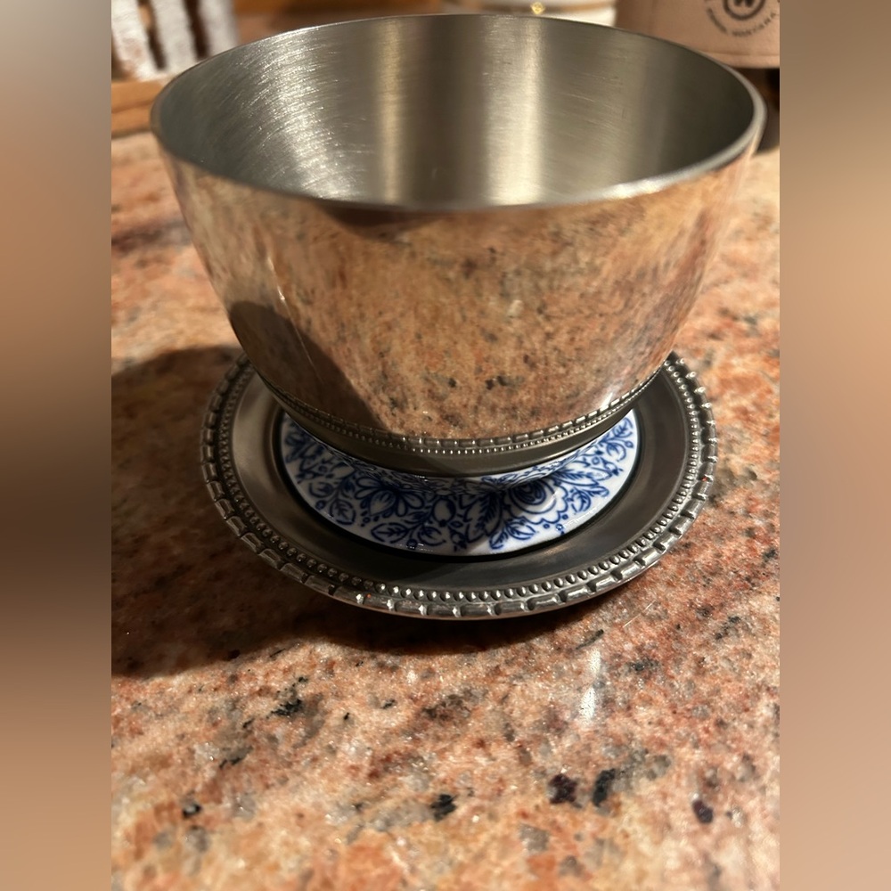 Jefferson Cup Pewter 8oz Tumbler. Vintage 3.5x3.5” Charlottesville VA